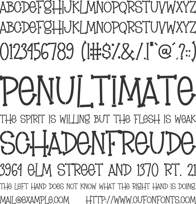 Brownie Stencil font preview