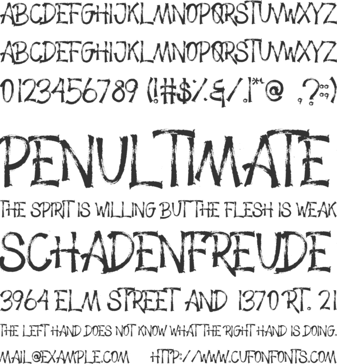 Dark SIlence font preview