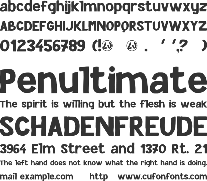 Cigalir font preview