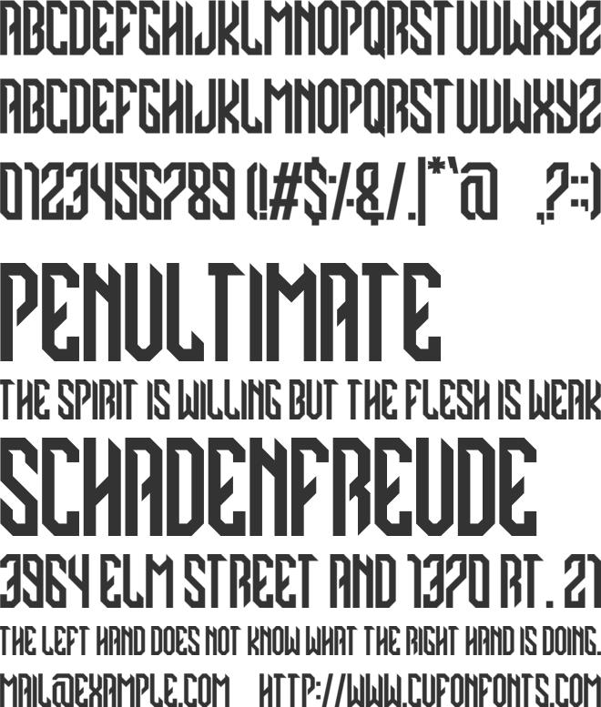 PHANTER BLACK font preview