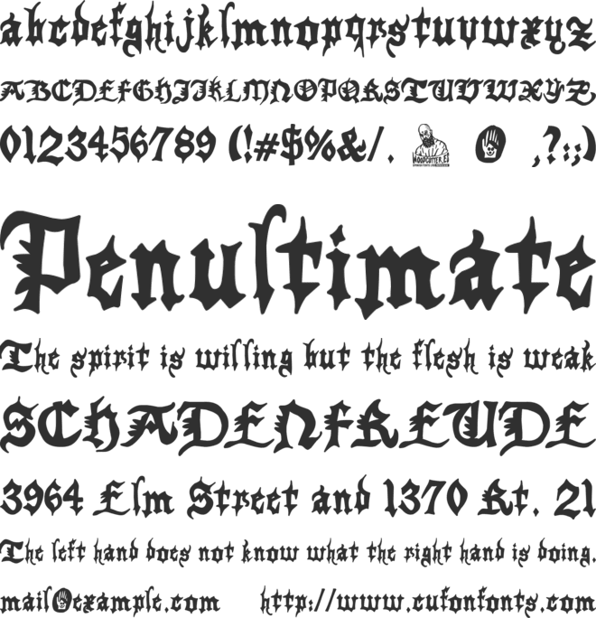Gothicus Vulgaris font preview