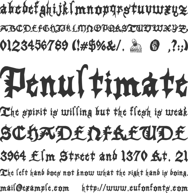 Gothicus Vulgaris font preview