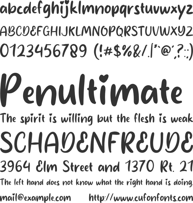 Simon Lovely font preview