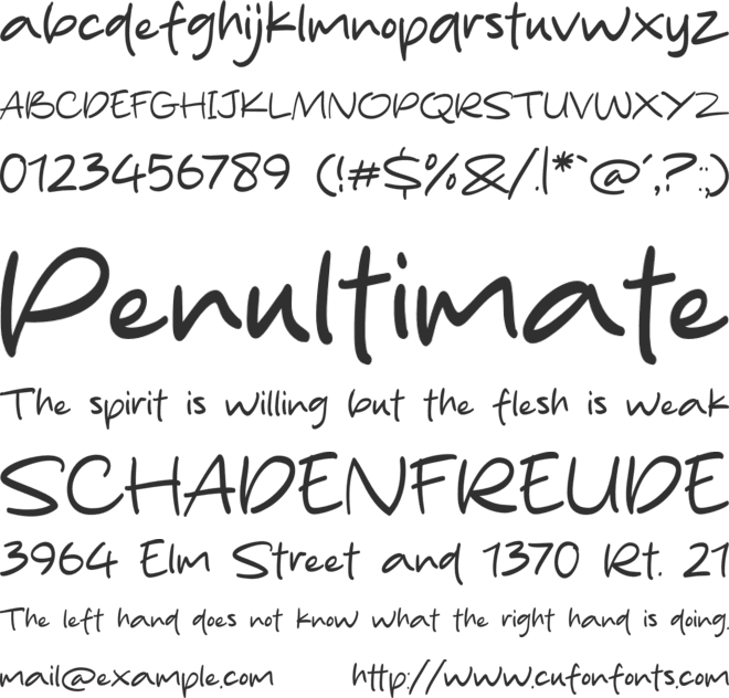 Silent Handwritting font preview