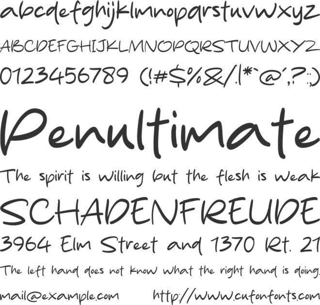 Silent Handwritting font preview
