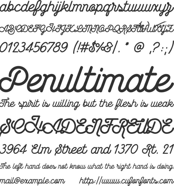 Wasted font preview
