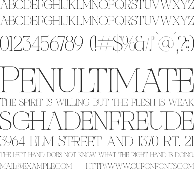 Nocashe font preview