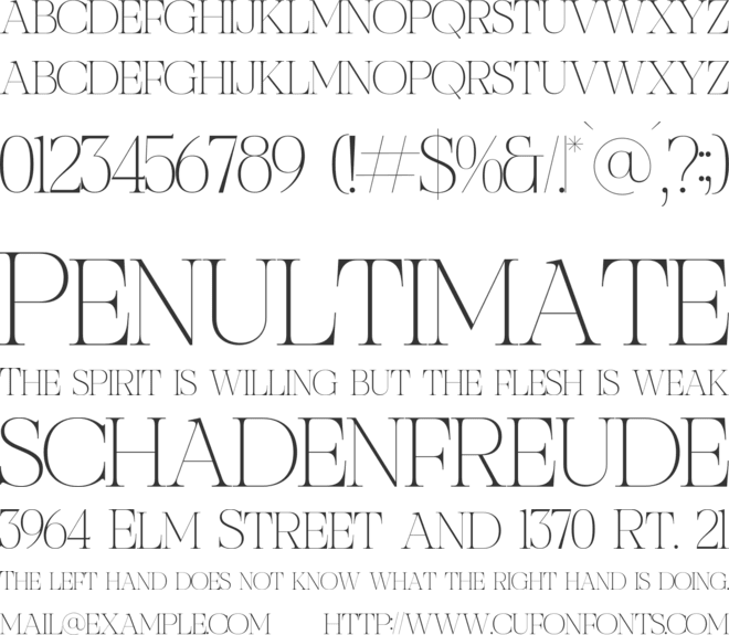 Nocashe font preview
