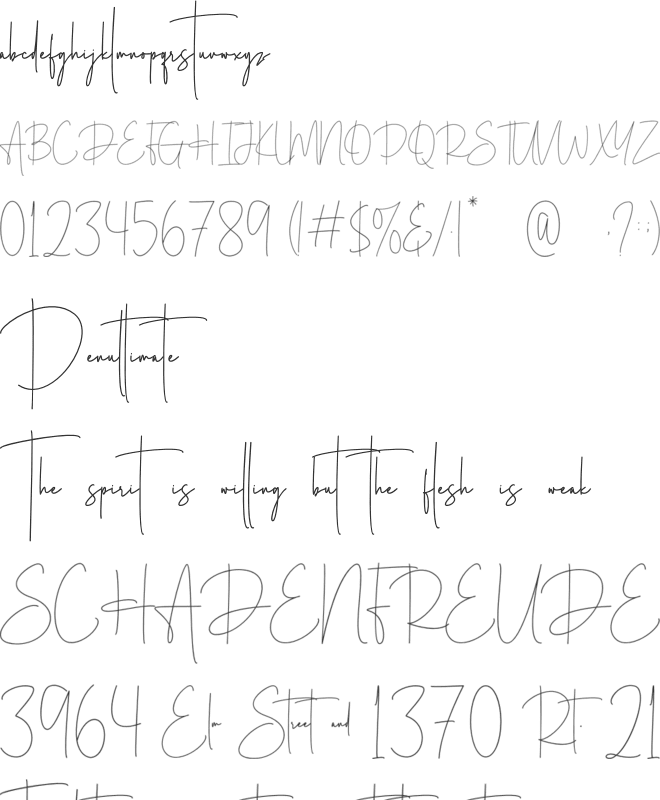 Hintterland Signature font preview