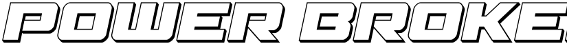 Power Broker 3D Italic Regular font