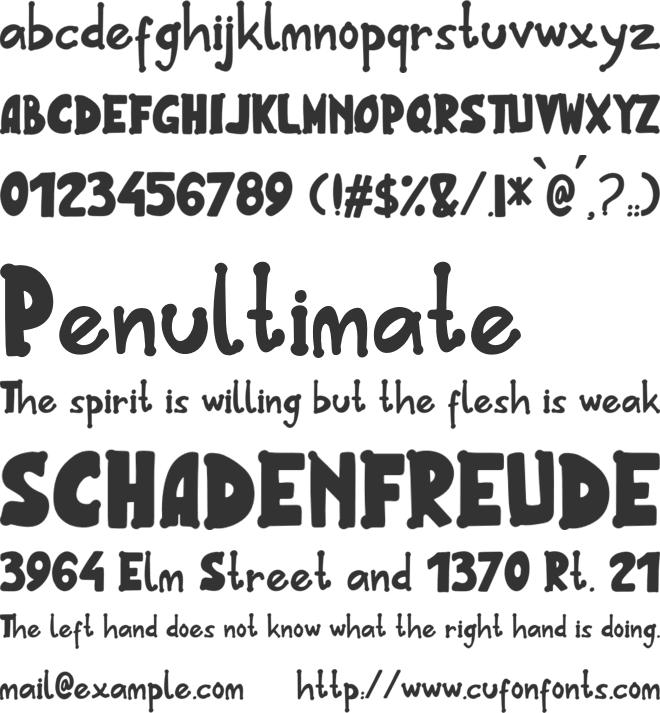 Bocahe font preview