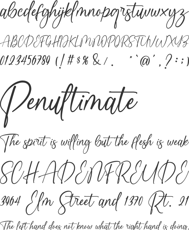 Perfect Ausmar font preview