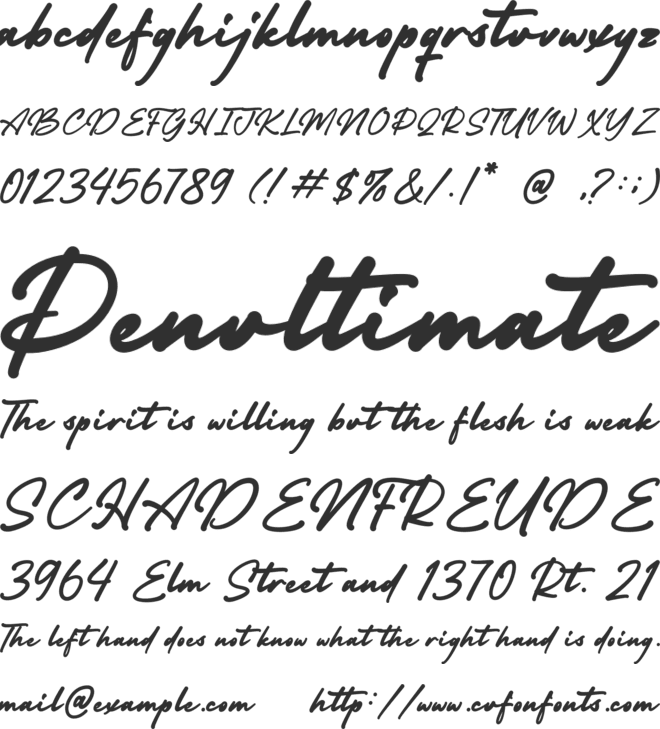 Bright Hills font preview