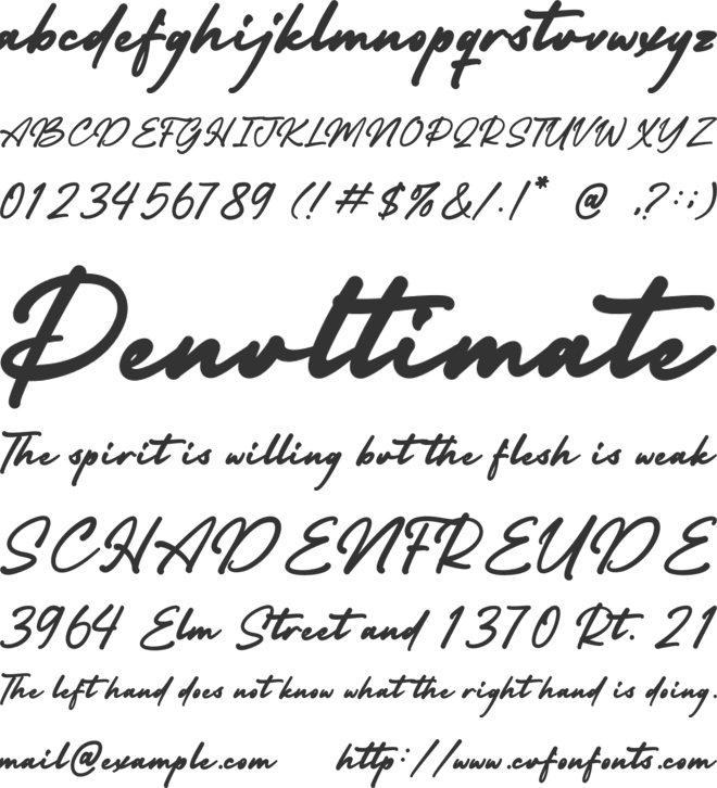 Bright Hills font preview