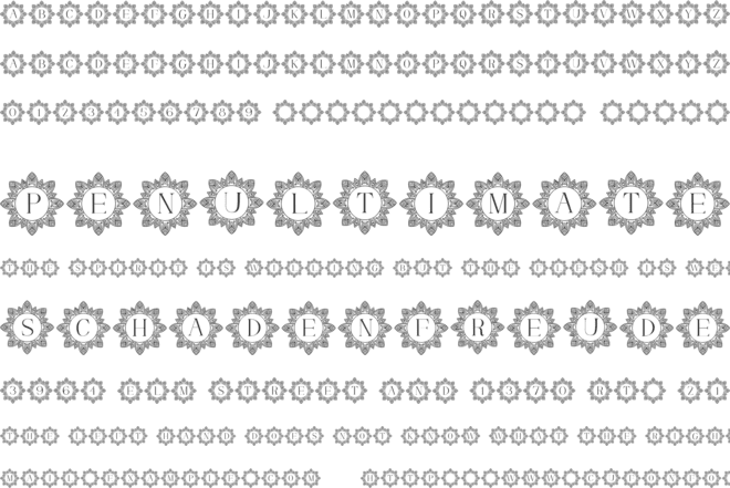 Diamond mandala monogram font preview