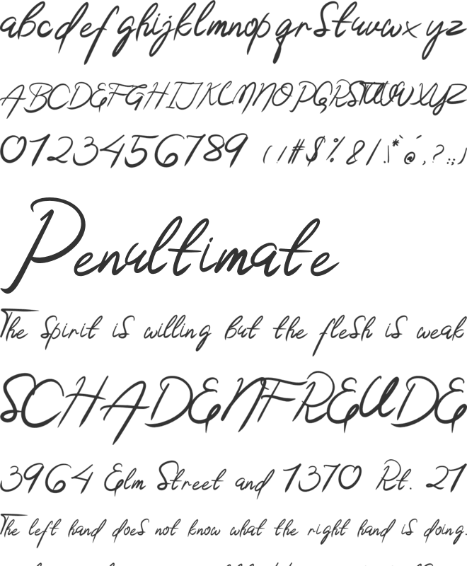 Wainou font preview