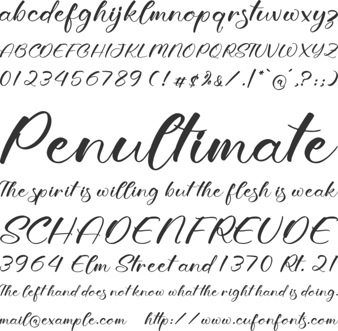 Wenslioth Moondia font preview
