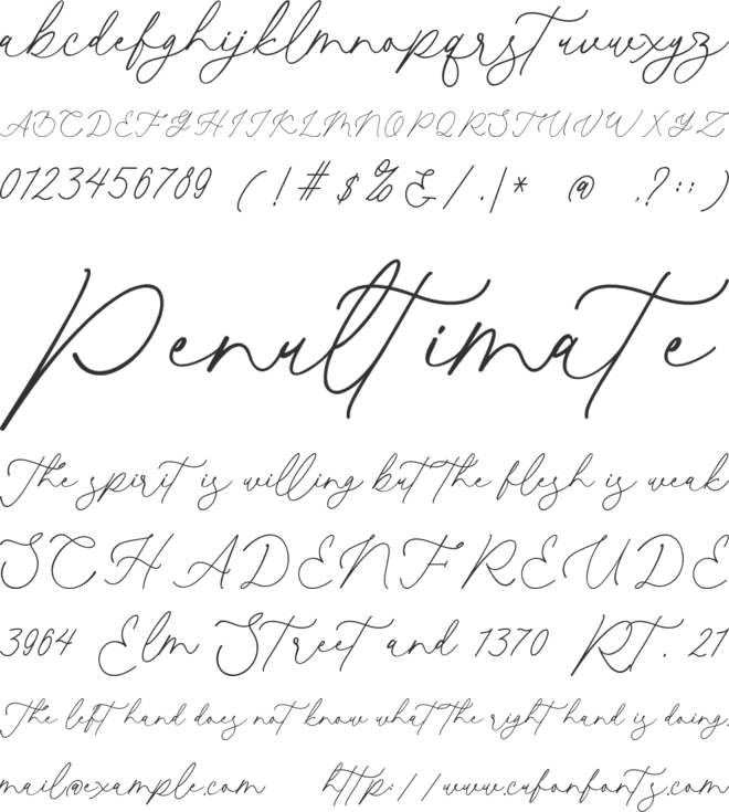 The Smooth Script font preview