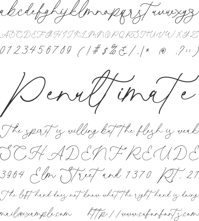 The Smooth Script font preview