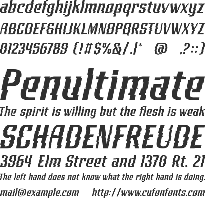 Cyberend font preview