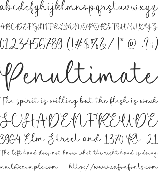 Realistic Harvest font preview