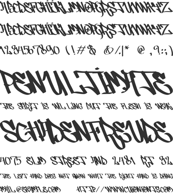 Dagging font preview