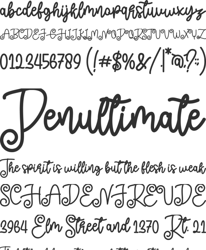 Hesty and Gita font preview