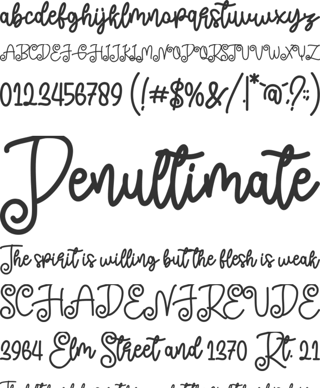 Hesty and Gita font preview