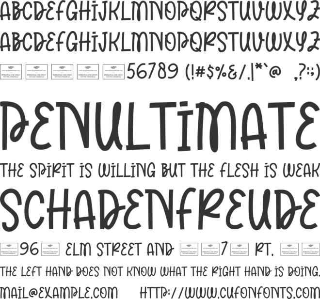 Prolific font preview