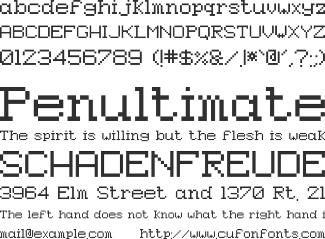 Epson Pixeled font preview