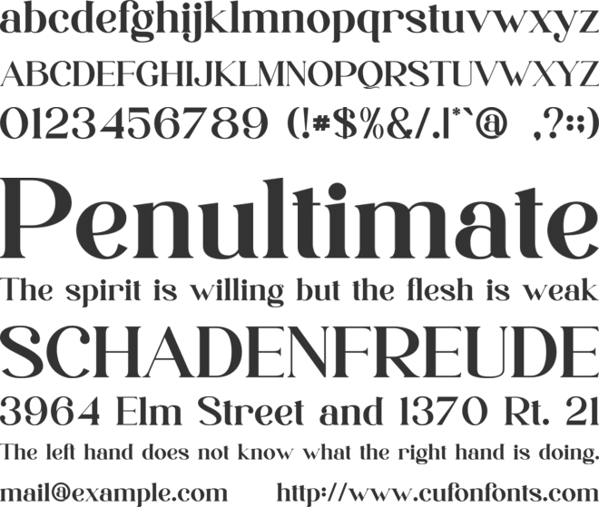 Craletto font preview