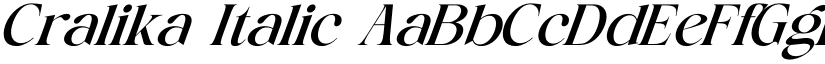 Cralika Italic font