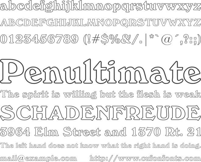 Windsor Oul BT font preview