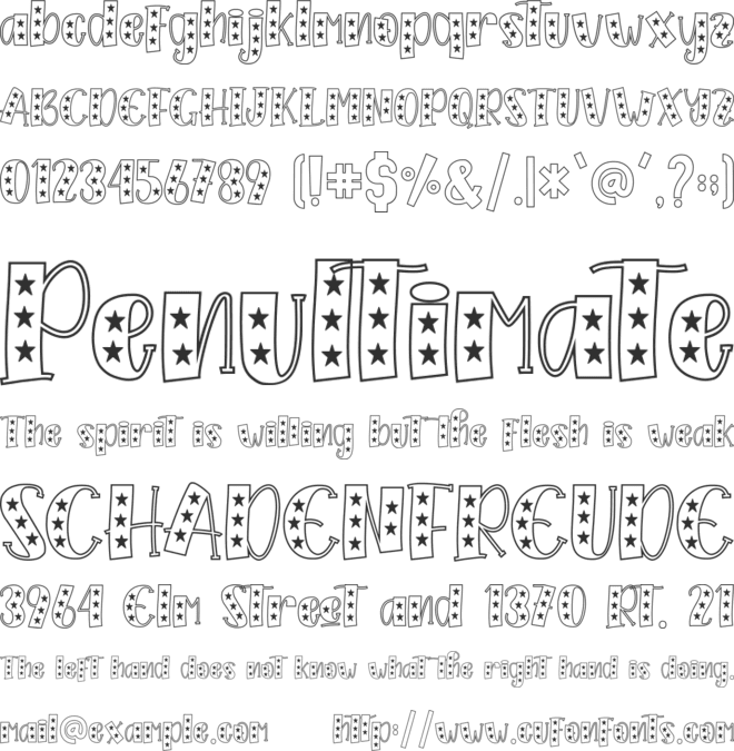 Christmas STARS font preview
