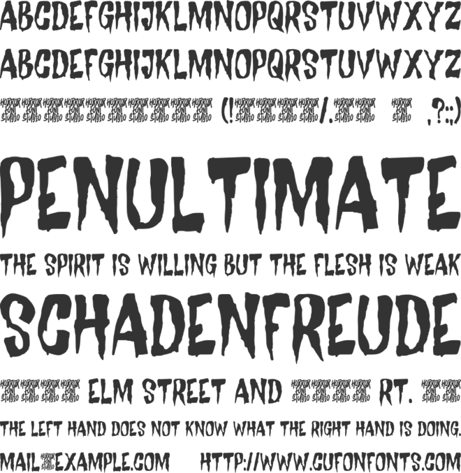 Mystique Darkness font preview