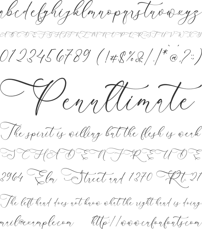 Andorale Heart font preview