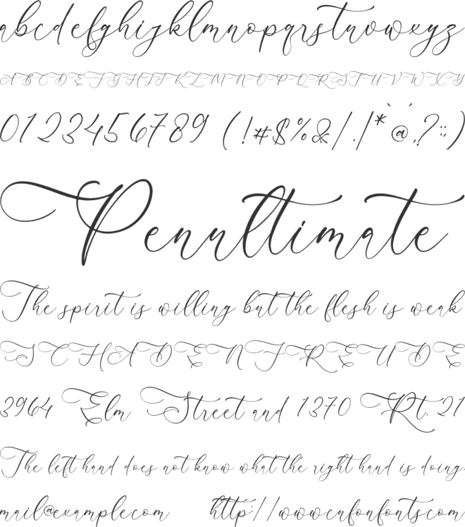 Andorale Heart font preview