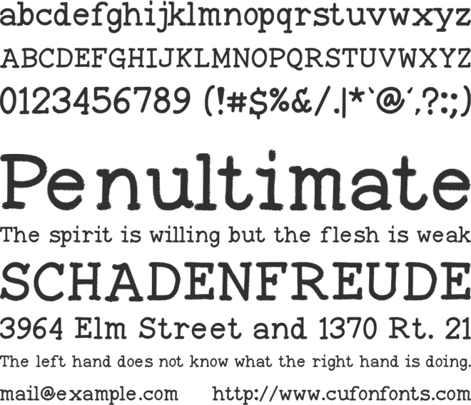 Elevental font preview