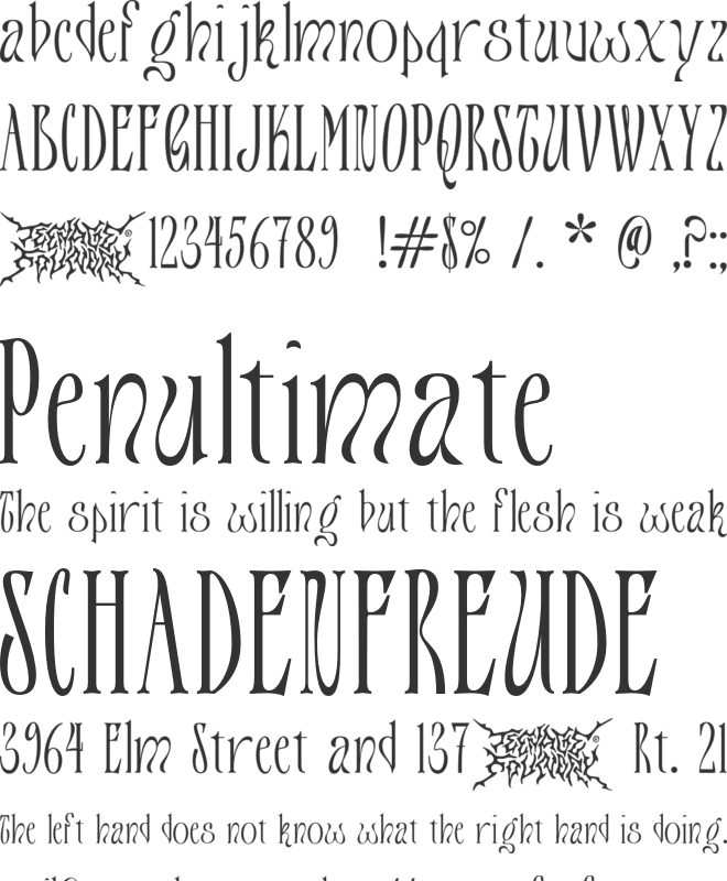 Teenage Tropics font preview