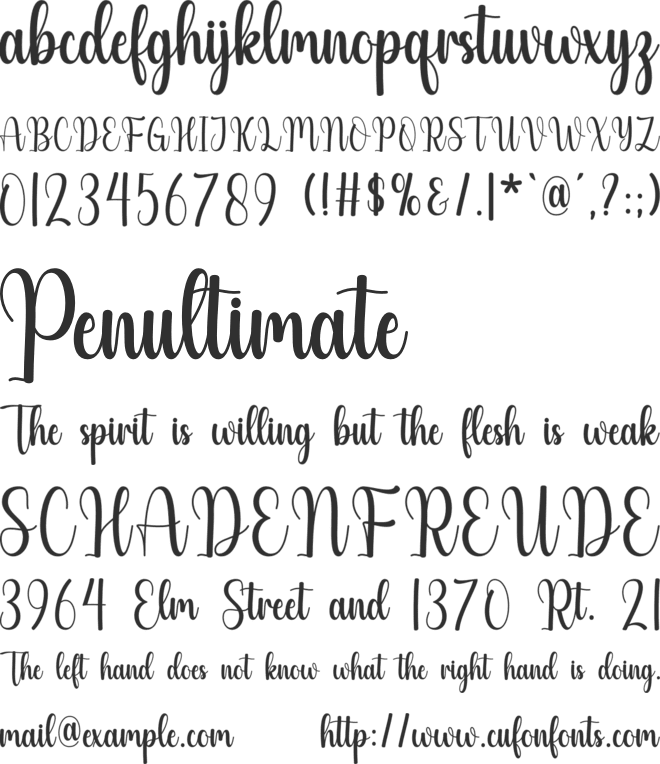 Wood font preview