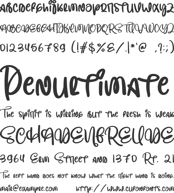 Hollywood font preview