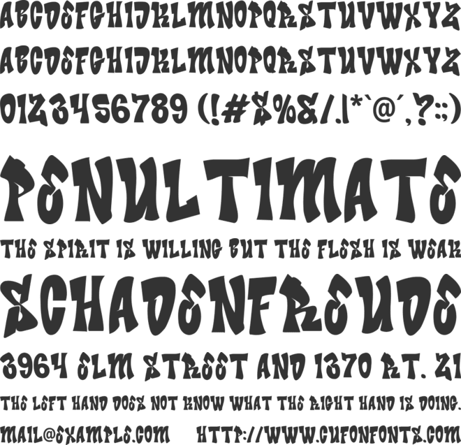 Bade Hoper font preview