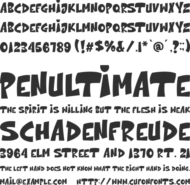 The bolder shadow font preview