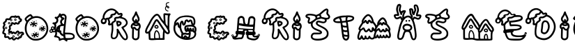 coloring christmas Medium font