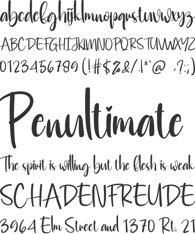 Housewife font preview