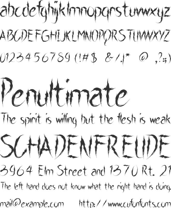 BRUTAL WINGS font preview