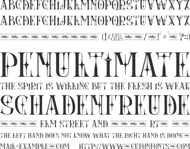 East Gates Personal Use font preview