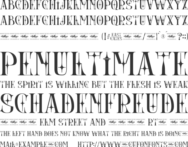 East Gates Personal Use font preview