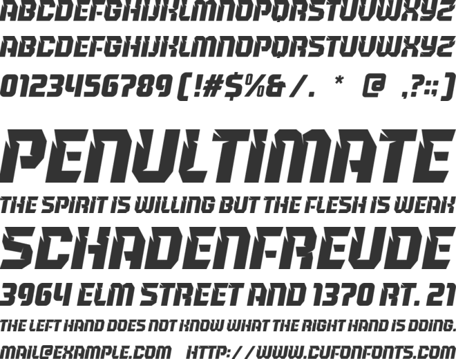 Aeroplus font preview