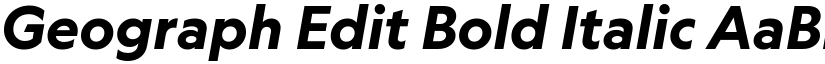 Geograph Edit Bold Italic font